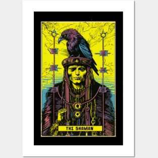 The Shaman Psychedelic Tarot Card Art Tee: Mystical Journey Posters and Art